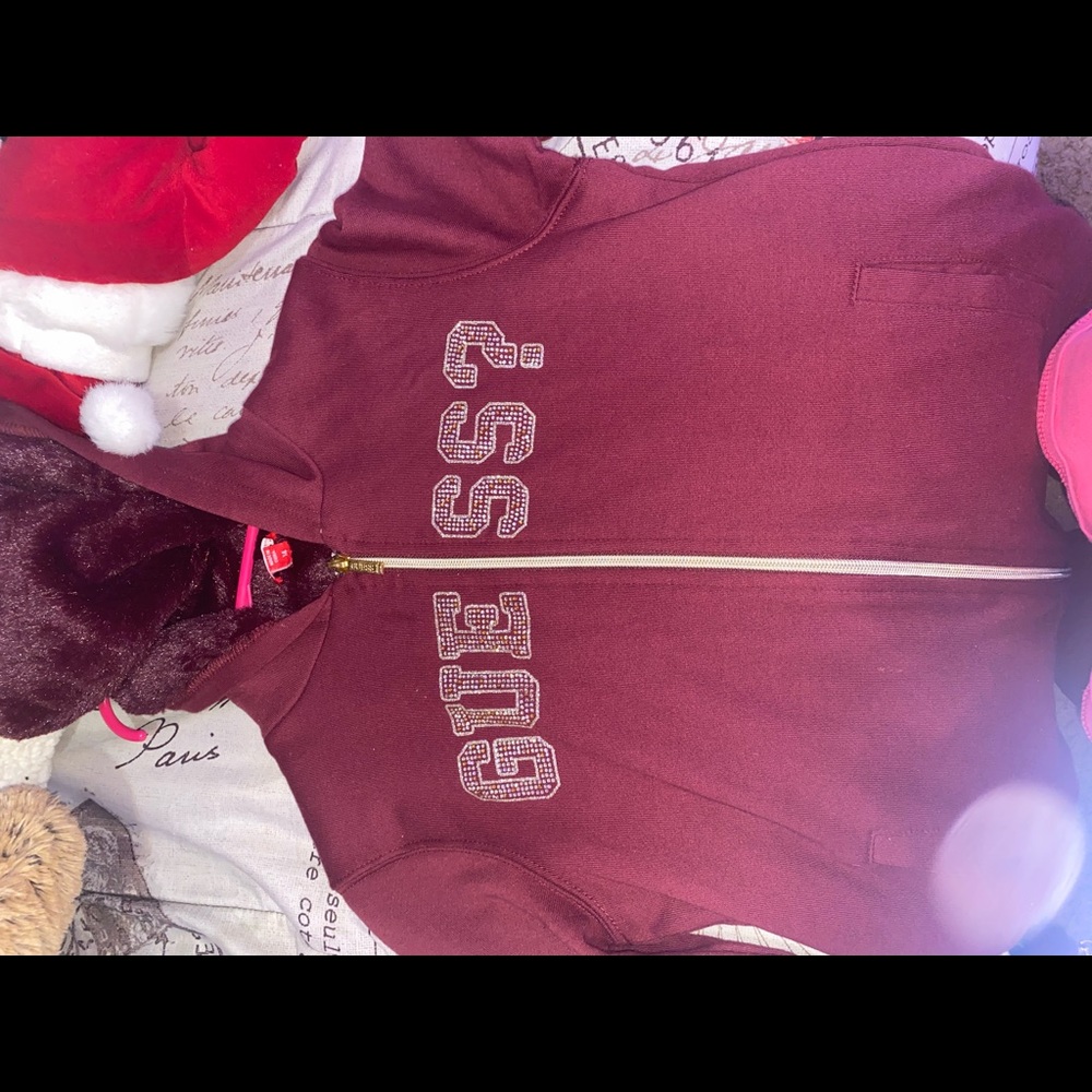 Burgundy / Maroon Guess Jacket